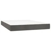 Vidaxl Vzmetnica z žepkasto vzmetjo srednje trdote temno siva 140x190x20 cm žamet