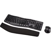Amazon Basics Ergonomska bežična tipkovnica-miška set - črn