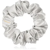 Crystallove Silk Scrunchie svilena elastika za lase Silver 1 kos