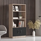 Hanah Home Polica 63,6x140x37,6cm Hrast-Crna