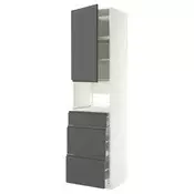 METOD / MAXIMERA Visoki element za ugradb uredaje, bijela/Voxtorp tamno siva, 60x60x240 cm