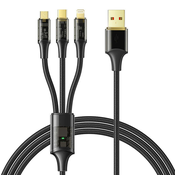 3u1 USB na USB-C / Lightning / Micro USB kabel, Mcdodo CA-3330, 1,2 m (crni)