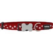 Ogrlica za pse Red Dingo Style Crvena Zvijezde (2 x 31-47 cm)
