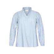 KAFFE CURVE Bluza Anni nebeško modra/pastelno modra/srebrna