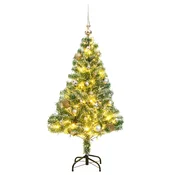 Umjetno božicno drvce 150 LED s kuglicama i snijegom 120 cm