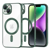 Ovitek Techsuit Luxury Crystal MagSafe za iPhone 14 - deep green