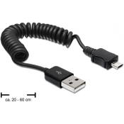 Kabel USB A-B mikro spirala do 0,6m Delock