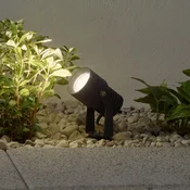 Lucande LED zunanji reflektor Jon, s talno konico, nastavljiv, IP65 - Sodobni - temno siva - Aluminij