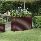 Povišena vrtna gredica od pocincanog celika 114 x 40 x 68 cm smedi