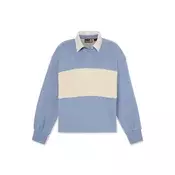 TIMBERLAND Majica Lush Rugby Polo kremna/golobje modra/bela