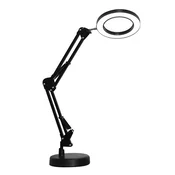 PLATINET stolna lampa 10 W, 500 lm, fleksibilna, 48 LED dioda, lampa za crtanje, s 3 povecavajuca stakla, crna PDLD11