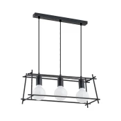 Luster na sajli NETI 3xE27/15W/230V crna