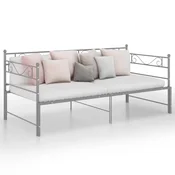 shumee vidaXL Kavč z izvlečnim okvirjem za posteljo siv kovinski 90x200 cm