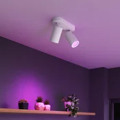 Calex Smart stropni reflektor, bel, dolžina 22 cm, 2-žarčkovni GU10-LED RGBW - Dnevna soba/jedilnica - Sodobni - Kovina