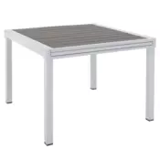 eoshop Raztegljiva vrtna miza DORIO 100–200x100 cm, jeklo/polywood, bela/siva