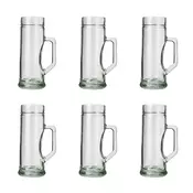 ich-zapfe Set 6 pivskih vrčev Premium gladkih 0,3L, trpežni soda-lime kozarci za pivo, (5000222645)