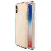 Ovitek Spring clear TPU za Apple iPhone XS/iPhone X - Svetlo roza KP8665