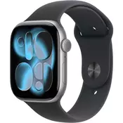 Apple Watch S11 GPS 42 mm kućište od aluminija u svemirsko sivoj boji s crnim sportskim remenom M/L MEQX4