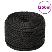 Vidaxl Delovna vrv črna 14 mm 250 m polipropilen