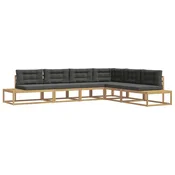 Set vanjskih sofa 6 kom. Bijela i antracit Poliester