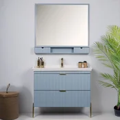 HANAH HOME Kupatilski ormarić sa umivaonikom i ogledalom (2 komada) Noble 100 Light Blue