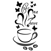shumee Nalepke ZA kuhinjo nalepka skodelice kava kavna srca 100 x 50 cm G253