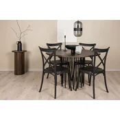 Venture Design Jedilna miza in stol komplet Stone in Crosett miza 120x74 cm stol 55x90x52 cm črna