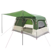 vidaXL vidaXL Družinski šotor s streho Zelena 320 x 210 x 180 cm Poliester, (5000309651)