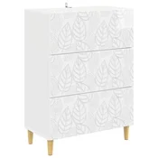 Vidaxl Predalna omara Bela visok sijaj 66 x 34,5 x 90 cm