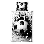 Lesnina POSTELJNINA 3D Fußball Bettwäsche 140/200 cm črna, bela