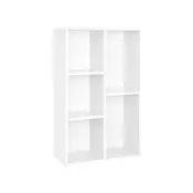 Songmics Knjižna omara 5 predelkov 50x80x24 cm Bela
