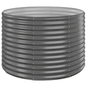 Vidaxl Visoka greda iz cinkanega jekla 100x100x68 cm siva