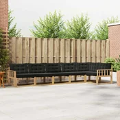 Set vanjskih sofa s jastukom 6 pcs Bijela i crna