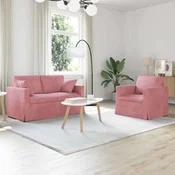 Vidaxl Kavč 2 pcs Roza Splošne dimenzije: 138 x 78 x 80 cm (Š x G x V)