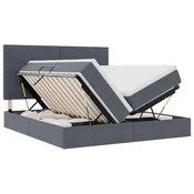 Krevet s od storage s uzglavljem Tamno siva 180 x 200 cm Baršun