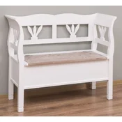 Casa Padrino country style bench white/natural 117 x 48 x H. 92 cm - Solid wood bench with storage space - Solid wood furniture - Country style furniture - Country style furnishings