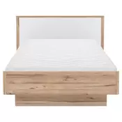 Xora POSTELJA 120 cmx200 cm , leseni material bela, hrast