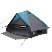 Vidaxl Teepee šotor za 6 oseb Modra in siva 431 x 366 x 185 cm