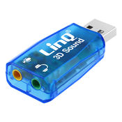 LINQ Zunanja zvocna kartica USB na 2x 3,5 mm prikljucek, zvocni mikrofon, LinQ modra, (20826630)