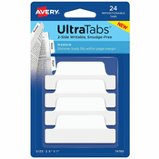 Avery Zweckform samolepilni označevalci strani UltraTabs 74789, 63.5 x 25.4 mm, beli jezički, 24 označevalcev/zavitek