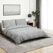 Greatstore Posteljnina siva 240x220 cm bombaž