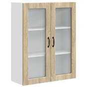 Vidaxl Stenski stekleni omarica PORTO Sonoma hrast 80 x 31 x 100 cm