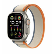Apple Watch Ultra 2 Cellular 49 mm Titanium Case, Orange/Beige Trail Loop S/M
