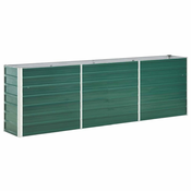 Povišena vrtna gredica od pocincanog celika 240x40x77 cm zelena