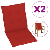 vidaXL Blazine za vrtne stole 2 kosa rdeče 100x50x3 cm