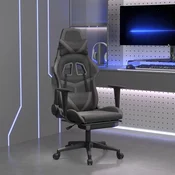 Masažni igralni stol z oporo za noge črno in Siva umetno usnje