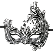 Kovinska maska Asymmetrical, črna