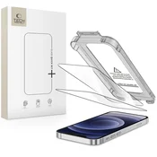 slomart Kaljeno steklo Tech-Protect Quick Set+ 2-pack za iPhone 12/12 Pro - črno