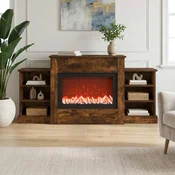 vidaXL Električni kamin Dimljen hrast 140 x 30 x 67 cm Inženirski les