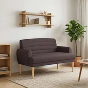 Dvojnica s gumbi Temno rjava 116 x 67 x 80 cm Blago